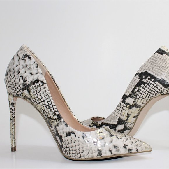 Steve Madden Heels Brand New , Gold Snake Print - Picture 1 of 3